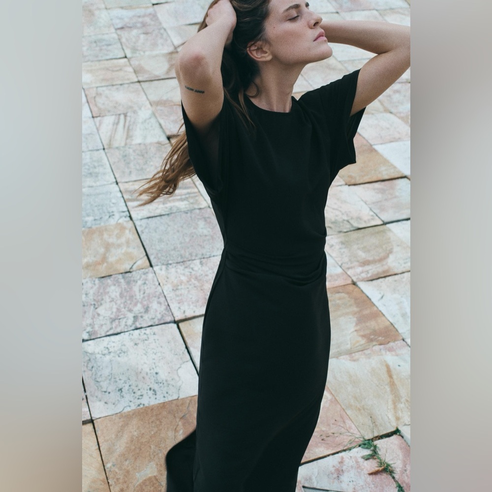 ZARA DRAPED FITTED DRESS